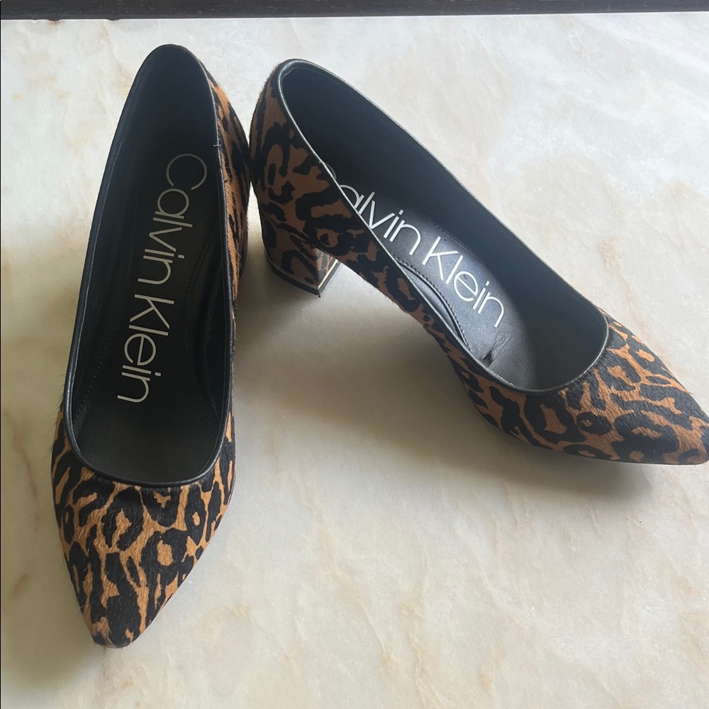 Calvin Klein Animal Print Heels - Brown and Black